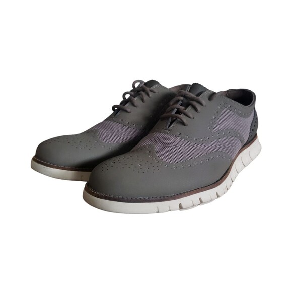 Cole Haan Zerogrand Mens Grey Leather Wingtip Lace Up Sneakers Size 10.5 M